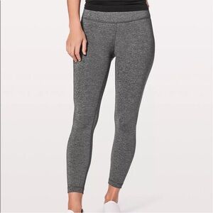 Lululemon Heathered Black Wunder Under High-Rise Tight Legging | Size 8, 25"